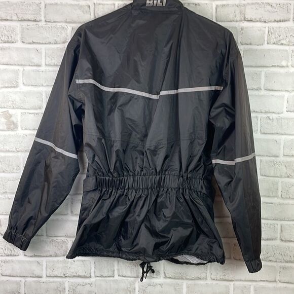 BILT BLW Waterproof Rain Shell Reflective Black Motorcycle Jacket Size Small - Picture 2 of 6